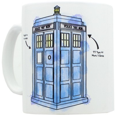 Nerd Block Doctor Who Watercolor TARDIS Mug