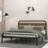 King Size Bed Frame with Wood Headboard - Heavy Duty Metal Platform, Under Bed Storage, Noise Free, Red Brown - 4 of 4