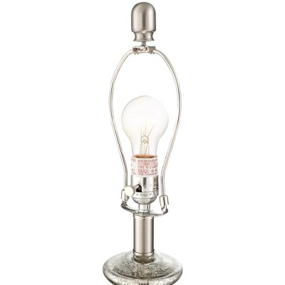 Mercury Glass Gourd Table Lamp with Oatmeal Shade
