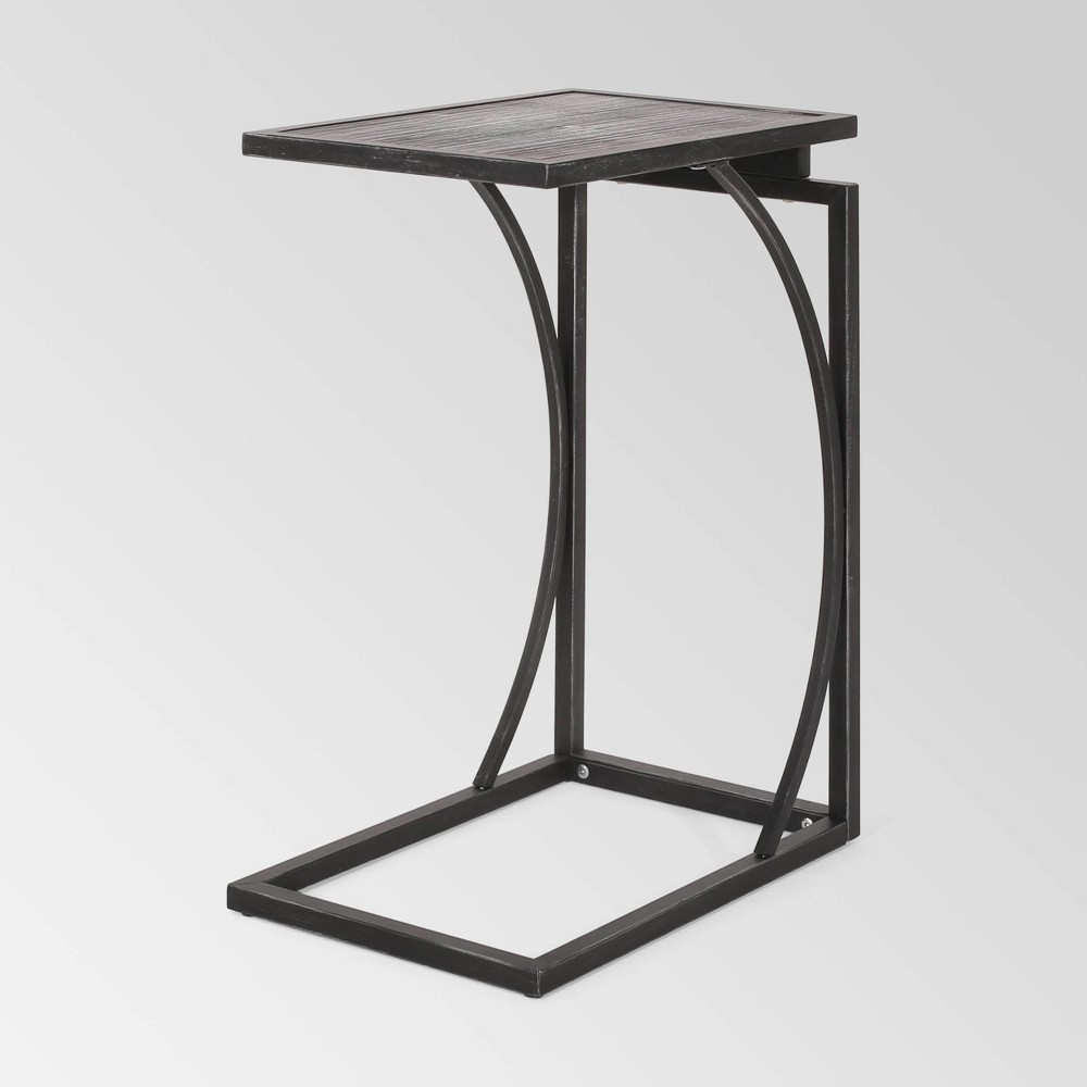 Photos - Coffee Table Barrybrooke Modern Industrial Accent Table Gray/Pewter - Christopher Knigh