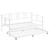 Daybed with Trundle, Metal Twin Size Day Bed, Trundle Bed Twin with Heavy Duty Steel Slats Platform for Living Room, Bedroom and Guest Room - 2 of 4