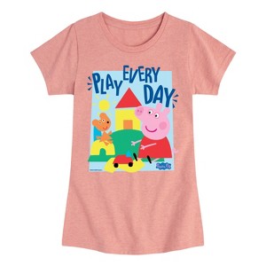 Girls' - Peppa Pig - Play Every Day Fitted Short Sleeve Graphic T-Shirt - 1 of 4