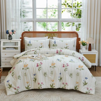 Cozy Comfort Comforter Set -Boho Tufted Shabby Chic Bedding Comforter Set, 100% cotton 3 Pieces Vintage Farmhouse Bed Set