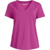 Lands' End Women's Short Sleeve Lightweight Jersey Gathered Shoulder T-Shirt - 3 of 4