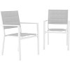 4-Piece Stackable Aluminum Outdoor Dining Chairs, with Armrests, Patio Garden Deck Chairs, for Backyard, Balcony, Poolside - 2 of 4