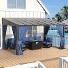 ALAULM 10’ x 14’ Wall Mount Gazebo Outdoor Pergola, Lean to Gazebo Canopy Awnings with Sloped Roof and Steel Frame - 2 of 4
