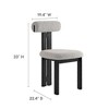 Modway  Torian Upholstered Boucle Dining Chairs Set of 2 in Wenge Taupe - 3-Legged Farmhouse Kitchen Chairs Comfortable Side Chairs with Wood Legs - 3 of 4