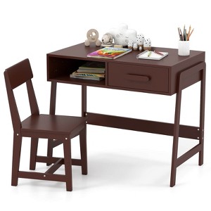Safstar Kids Desk and Chair Set with Storage Drawer and Hutch, Student Writing Desk Set - 1 of 4