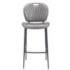 Faux Leather Barstool 43.7" H in Vintage Gray Finish with Black Steel Legs by Zuo Modern - 4 of 4