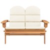 Garden Bench Natural Wood and Cream WhitevidaXL - 3 of 4