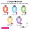 Big Dot of Happiness Christmas Light Bulbs Garland Banner, Holiday Decorations Backdrop, 30 Feet of Cord, 15 Paper Xmas Lightbulb Shapes Double-Sided - 4 of 4