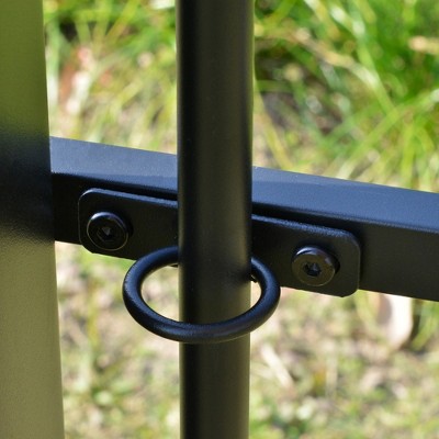 Beige Steel Outdoor Pergola with Retractable Canopy