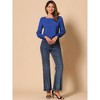 Allegra K Women's Casual Button Decor Long Sleeve Solid Square Neck Blouse - 2 of 4