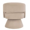 CAVINAS Modern Swivel Barrel Chair with Open Backrest, Upholstered Velvet Accent Chair with 360 Degree Wood Base - 4 of 4