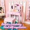 Sunnydaze Beauty Bliss MDF Kids' Vanity Table with Tri-Fold Mirror and Matching Stool - 4 of 4