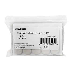 McKesson Pedi-Pad White Protective Pad Size 101-Narrow Adhesive for the Foot 30136, 100 Ct - 1 of 2