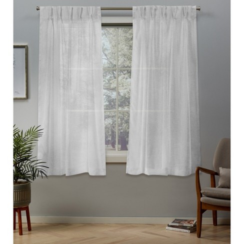 50 X 84 5 Belgian Pinch Pleats Sheer Window Curtain Panel White