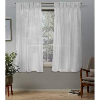 Set of 2 Belgian Pinch Pleats Sheer Window Curtain Panel - Exclusive Home