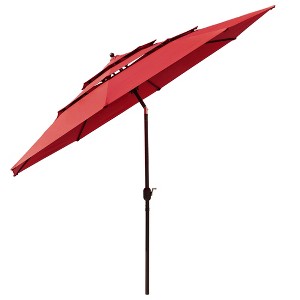 Yescom 11 Ft 3 Tier Patio Umbrella with Crank Handle Push to Tilt   Backyard - 1 of 4