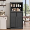 Tall Bathroom Cabinet, Floor Storage Cabinet with Doors & 2 Drawers, 51" H Tall Organizer Cabinet Freestanding for Bathroom, Living Room, Kitchen - 4 of 4