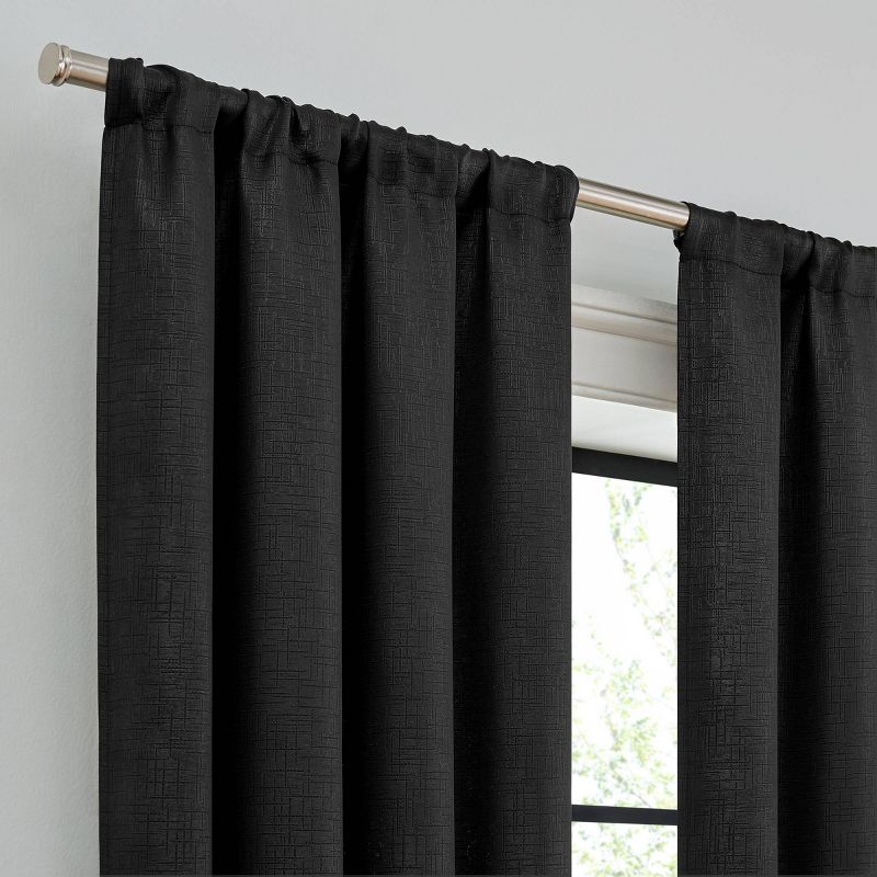 4pk 37"x84" Eclipse Blackout Gilda Embossed Texture Curtain Panels, 4 of 7