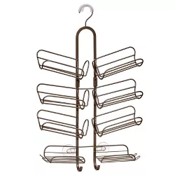 mDesign Steel Metal Bathroom/Shower Caddy Rack with Hooks and Baskets