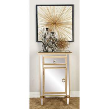 Small Glam Glass Mirrored Cabinet Beige - Olivia & May