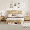 Bed Frame with Natural Rattan Headboard, Strong Wooden Slats, No Box Spring Required, Wood Platform Beds, Noise Free, No Box Spring Needed - 2 of 4