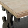 Farmhouse Wood Swirl Console Table Black - Olivia & May: Rustic Entryway, Sofa Stand, 2 Shelves - 4 of 4