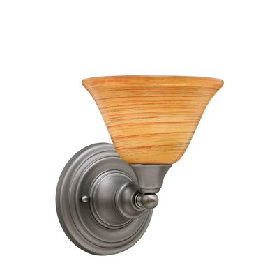 Toltec Lighting Any 1 - Light Sconce in  Brushed Nickel with 7" Firré Saturn Shade