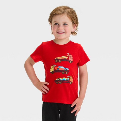 Toddler Boys' Cars Graphic Short Sleeve Graphic T-Shirt - Cat & Jack™ Red - image 1 of 4