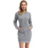 Womens Hoodie Dress Sweatshirt Pullover Kangaroo Casual Dress with Pocket - 2 of 2