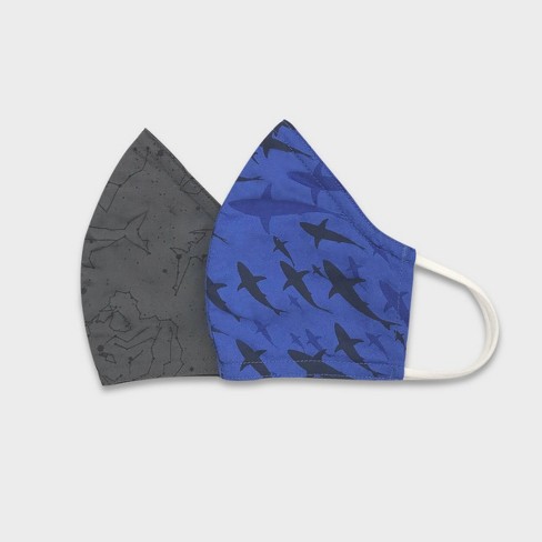 Download Kids 2pk Shark Cloth Face Masks Cat Jack Gray Blue Target PSD Mockup Templates