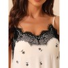 cheibear Women's Nightshirt Floral Sleeveless Nightgown LaceTrim Midi Pajama Dress - 4 of 4