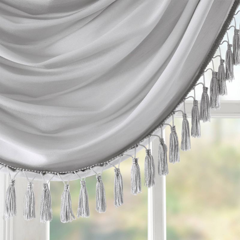 46"x38" Gail Faux Silk Waterfall Embellished Valance, 4 of 6