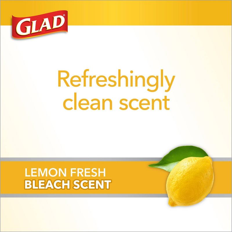 Glad Small Drawstring Trash Bags - Clorox Lemon Fresh - 4 Gallon, 5 of 16