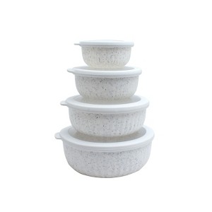 COOK WITH COLOR WIDE MIXING BOWLS WITH LIDS 8 PIECE WHITE - 1 of 4