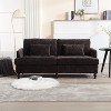 GDFStudio Janice Modern Wood Chenille Upholstered Loveseat with 2 Pillows - 2 of 4