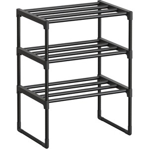 Stackable Metal Shoe Rack - Can Be Used Upright or Upside Down, Modular Storage Shelf for Entryway Organization - 1 of 4