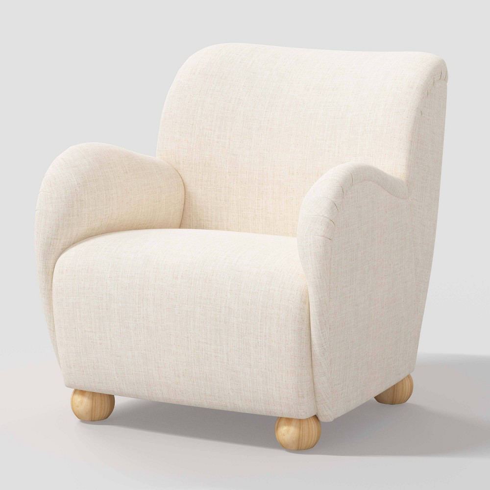 Photos - Coffee Table Rumi Armchair in Linen Talc - Threshold™: Upholstered Reading Chair for Li