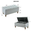 CAVINAS Modern Pull-Open Top Rectangular Ottoman Bench with Storage,Linen Button Tufted Ottoman for Living Room - 4 of 4