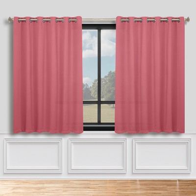 Classic Modern Solid Room Darkening Semi-Blackout Curtains, Grommets, Set of 2 by Blue Nile Mills