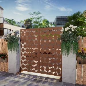 PexFix Outdoor Metal Privacy Screen Garden Fence in Square Pattern - 1 of 4