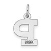 Black Bow Jewelry 14k White Gold, Amanda Collection, Small Block Style Initial P Pendant - 3 of 4