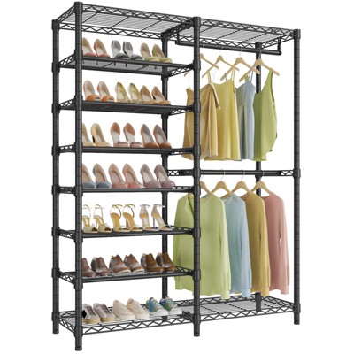 VIPEK S3 Heavy Duty Garment Rack Free Standing Clothes Rack Closet Storage Organizer Large Wardrobe with 6-Tier Shoe Rack
