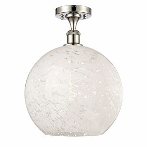White Mouchette - 1 Light Semi-Flush Mount In Modern Style-14.75 Inches Tall and 12 Inches Wide - 1 of 1