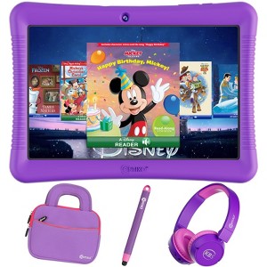 Contixo Kids 10" Tablet Bundle, 80 Disney eBooks, Bluetooth Headphones, Case & Stylus - Parental Controls - 1 of 4
