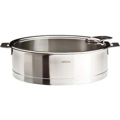 Cristel Strate L Stainless Steel 3 Quart Sautepan with Glass Lid