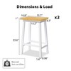 CAVINAS Set of 2 Solid Wood Bar Stools, 25.6'' Farmhouse Counter Stools with Footrest & 220LB Capacity for Kitchen Island & Dining - 4 of 4