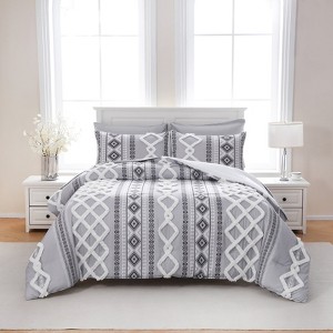 7-Piece Tufted Comforter Set Bed in a Bag – Boho Aztec Chic Bedding with Sheets & Pillowcases, Soft Lightweight Quilt - 1 of 4